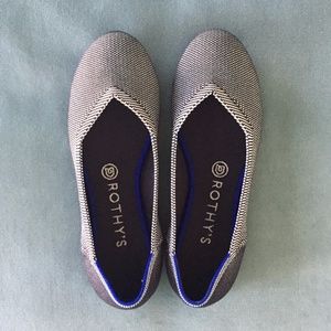 Rothy's Flats Round Toe Birdseye Grey 8 EUC